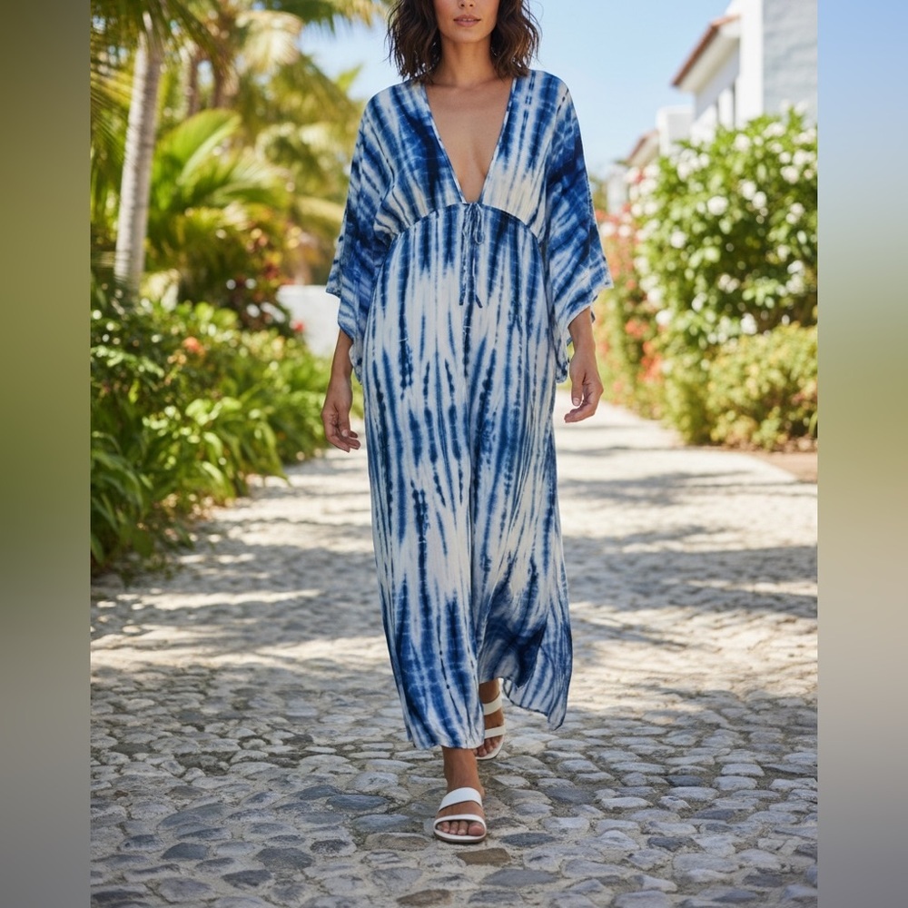 Forever 21 tie-Dye bikini cover up maxi dress size S